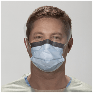 HALYARD FLUIDSHIELD FACE MASKS - Fluidshield Fog-Free Surgical Mask with Ties, Level 3, Wraparound Visor, Orange, 25/pkg, 4 pkg/cs  | Quantity - 1x CS