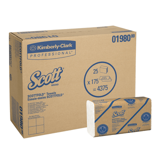 KIMBERLY-CLARK FOLDED TOWELS - Scott ScottFold Towels, 1-Ply, 175 sheets/pk, 25 pk/cs (36 cs/plt) (091450)  | Quantity - 1x CS