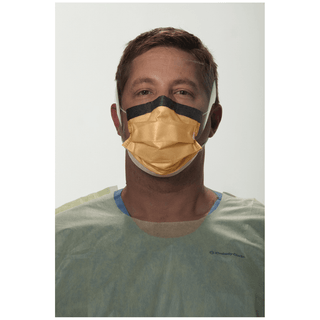 HALYARD KC300 SURGICAL & PROCEDURE MASKS - Procedure Mask, Wraparound Visor, Fog-Free, Earloop, Orange, 25/bx, 4 bx/cs  | Quantity - 1x CS