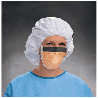 HALYARD FLUIDSHIELD FACE MASKS - Fluidshield Fog-Free Surgical Mask with Ties, Level 3, Wraparound Visor, Orange, 25/pkg, 4 pkg/cs  | Quantity - 1x CS