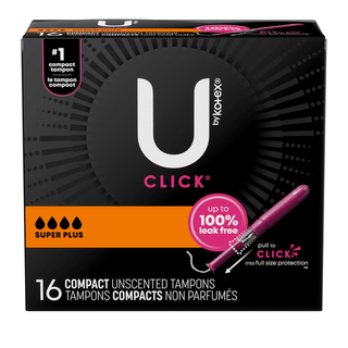KIMBERLY-CLARK FEMININE CARE PRODUCTS - U by Kotex Tampon, Super Premium, Regular Absorbency, Click Compact, 16/pk, 8 pk/cs  | Quantity - 1x CS