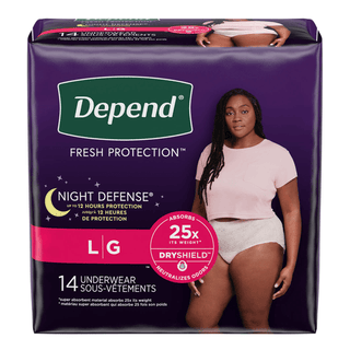 KIMBERLY-CLARK DEPEND NIGHT DEFENSE UNDERWEAR - Depend Night Defense Overnite Underwear, Blush, Female, X-Large, 12/pk, 4pk/cs  | Quantity - 1x CS