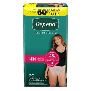 KIMBERLY-CLARK DEPEND PROTECTIVE UNDERWEAR - Underwear, Maximum Absorbency, Medium, Women, Blush, 30/pk, 2 pk/cs (54 cs/plt)  | Quantity - 1x CS