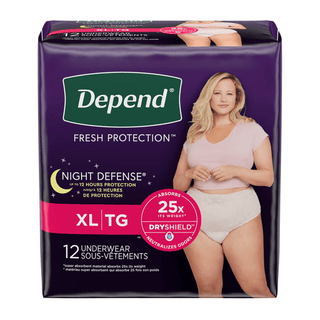 KIMBERLY-CLARK DEPEND NIGHT DEFENSE UNDERWEAR - Depend Night Defense Overnite Underwear, Blush, Female, X-Large, 12/pk, 4pk/cs  | Quantity - 1x CS