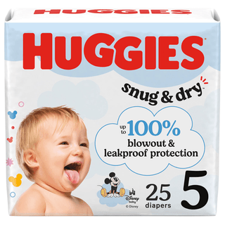 KIMBERLY-CLARK HUGGIES SNUG & DRY DIAPERS - Diaper, Huggies Snug & Dry, Size 5, Jumbo Pack, 25/pk, 4 pk/cs  | Quantity - 1x CS