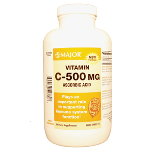 MAJOR VITAMIN C - Vitamin C, 500mg, Tablets, 1000s, 12/cs, NDC# 00904-0523-80  | Quantity - 1x CS