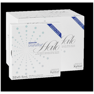 MEDICOM DURAFLOR HALO 5% SODIUM FLUORIDE WHITE VARNISH - Sodium Fluoride Varnish, Wild Berry, 0.5mL Unit Dose, 250/cs (Short-Dated; Non-Returnable) | Quantity - 1x CS