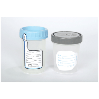 MEDEGEN STERILE SPECIMEN CONTAINER - Specimen Container, 4 oz, Label & Gray Lid, Polybag, 100/cs (60 cs/plt) | Quantity - 1x CS
