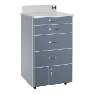 MTI MOBILE CABINET - MTC-BSG Mobile Cabinet, 4-Drawer, 2-Door, with Locks, RH Laminate-Classic Linen, Trim-White (DROP SHIP ONLY) (Continetal US & Canada) | Quantity - 1x EA