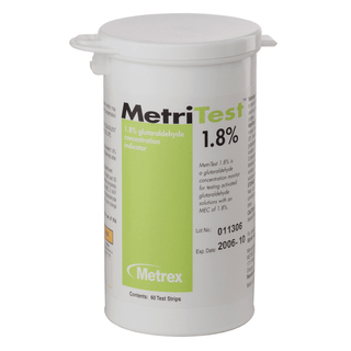 METREX METRITEST GLUTARALDEHYDE - MetriTest 1.8, For 28 Day Use Life, 60 strips/bottle, 2 btl/cs  | Quantity - 1x CS