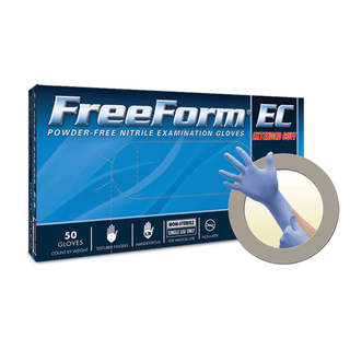 ANSELL MICROFLEX FREEFORM EC POWDER-FREE EXTENDED CUFF NITRILE EXAM GLOVES - Exam Gloves, Nitrile Extended Cuff, PF, Latex-Free, Textured Fingers, Blue, X-Large, 50/bx, 10 bx/cs  | Quantity - 1x CS