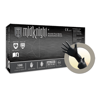 ANSELL MICROFLEX MIDKNIGHT POWDER-FREE NITRILE EXAM GLOVES - Exam Gloves, PF Nitrile, Textured, Black, X-Large, 100/bx, 10 bx/cs  | Quantity - 1x CS