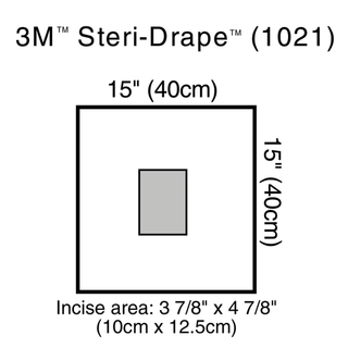 SOLVENTUM STERI-DRAPE OPHTHALMIC SURGICAL DRAPES - Small Drape with Incise Film, 15" x 15", 10/bx, 4 bx/cs (Short-Dated & Non-Returnable) | Quantity - 1x CS