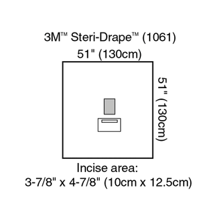 SOLVENTUM STERI-DRAPE OPHTHALMIC SURGICAL DRAPES - Small Drape with Incise Film, 15" x 15", 10/bx, 4 bx/cs (Short-Dated & Non-Returnable) | Quantity - 1x CS
