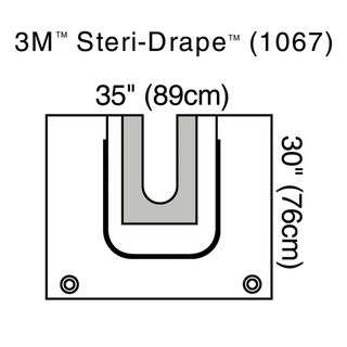 SOLVENTUM STERI-DRAPE U-DRAPES - U-Drape, 30" x 35", U-Pouch Aperture with Adhesive, 2 Exit Ports, 5/bx, 4 bx/cs | Quantity - 1x CS