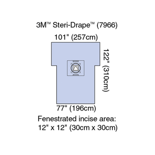 SOLVENTUM STERI-DRAPE CESAREAN-SECTION SHEETS & POUCHES - Cesarean-Section Sheet with Aperture Pouch, 77" x 122", 5/cs | Quantity - 1x CS