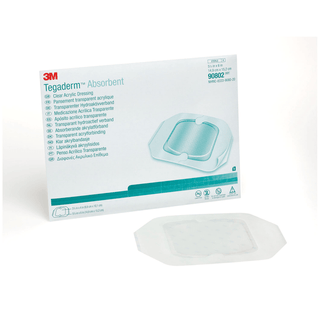 SOLVENTUM TEGADERM ABSORBENT CLEAR ACRYLIC DRESSINGS - Dressing, Large Square, Pad Size 5.9" x 6", Overall Size 7.9" x 8", 10/bx, 4 bx/cs | Quantity - 1x CS