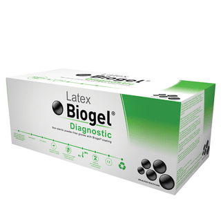 MOLNLYCKE BIOGEL DIAGNOSTIC GLOVES - Diagnostic Glove, Latex, Powder Free (PF), Size 5, Non-Sterile, 25/bx, 6 bx/cs  | Quantity - 1x CS