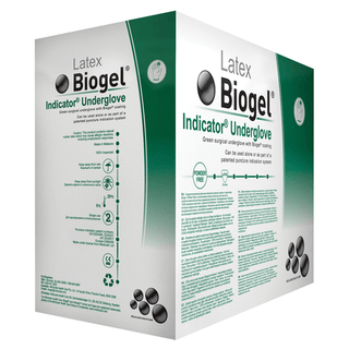 MOLNLYCKE BIOGEL INDICATOR GLOVES - Surgical Glove, Size 8, Sterile, Latex, Powder Free (PF), 50/bx, 4 bx/cs  | Quantity - 1x CS