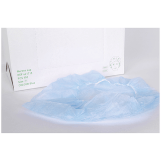 MOLNLYCKE BARRIER BOUFFANT CAP - Sheer Bouffant Nurses Cap, Elastic, Basic, Blue, 150/bx, 4 bx/cs (24 cs/plt)  | Quantity - 1x CS