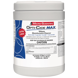MICRO-SCIENTIFIC OPTI-CIDE MAX DISINFECTANT CLEANER - Opti-Cide Max Disinfectant Cleaner, 1 Gallon, 4/cs  (36 cs/plt) (HAZMAT Fees Apply, cannot ship via Air or to AK, GU, HI, MP, PR, VI) | Quantity - 1x CS