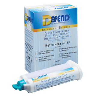 MYDENT DEFEND SUPER HYDROPHILIC VPS IMPRESSION MATERIAL - Vinyl Polysiloxane Impression Material, Light Body Regular Set, 50 ML cartridges, 20pk/cs | Quantity - 1x CS
