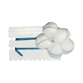 DUKAL TONSIL & ADENOID SPONGES - Double Strung Tonsil Sponge, 15" Blue Thread, Sterile 5s, Large, 1", 100/cs | Quantity - 1x CS