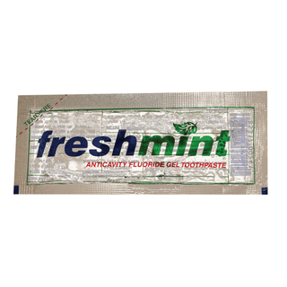 NEW WORLD IMPORTS FRESHMINT CLEAR GEL TOOTHPASTE - Single Use Anticavity Fluoride Gel Toothpaste Packet, 500/bx, 2 bx/cs | Quantity - 1x CS