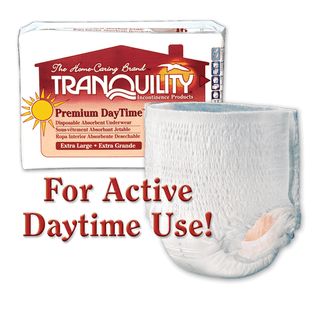 PRINCIPLE BUSINESS TRANQUILITY PREMIUM DAYTIME DISPOSABLE ABSORBENT UNDERWEAR - Underwear, X-Large Daytime DAU, 48"- 66", 210-250 lbs, 25 fl oz Capacity, 14/pk, 4 pk/cs  | Quantity - 1x CS