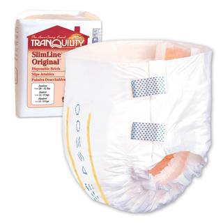 PRINCIPLE BUSINESS TRANQUILITY SLIMLINE DISPOSABLE BRIEFS - Brief, X-Small Adult, 18" to 26", 10.9 fl oz Capacity, 10/pk, 10 pk/cs (30 cs/plt)  | Quantity - 1x CS