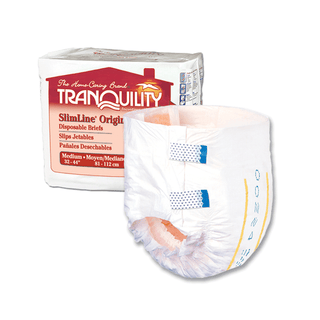 PRINCIPLE BUSINESS TRANQUILITY SLIMLINE DISPOSABLE BRIEFS - Brief, X-Small Adult, 18" to 26", 10.9 fl oz Capacity, 10/pk, 10 pk/cs (30 cs/plt)  | Quantity - 1x CS