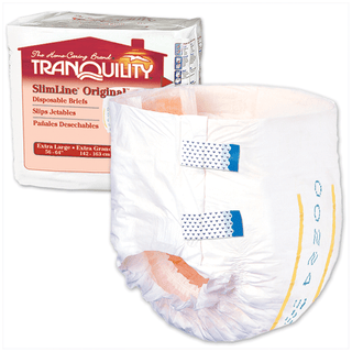 PRINCIPLE BUSINESS TRANQUILITY SLIMLINE DISPOSABLE BRIEFS - Brief, X-Small Adult, 18" to 26", 10.9 fl oz Capacity, 10/pk, 10 pk/cs (30 cs/plt)  | Quantity - 1x CS