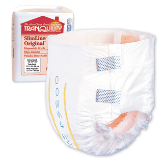PRINCIPLE BUSINESS TRANQUILITY SLIMLINE DISPOSABLE BRIEFS - Brief, X-Small Adult, 18" to 26", 10.9 fl oz Capacity, 10/pk, 10 pk/cs (30 cs/plt)  | Quantity - 1x CS
