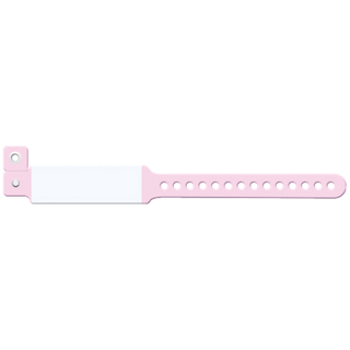 MEDICAL ID SOLUTIONS INFANT VINYL WRISTBAND - Wristband, Infant, Imprinter Vinyl, Custom Printed, Pink, 250/bx | Quantity - 1x BX