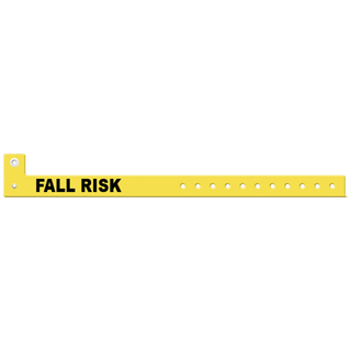MEDICAL ID SOLUTIONS TRI-LAMINATE ALERT WRISTBANDS - Wristband, L Shape, Tri-Laminate, Fall Risk, Yellow, 500/bx | Quantity - 1x BX