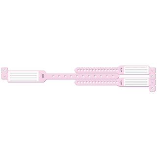 MEDICAL ID SOLUTIONS MOTHER-BABY WRISTBAND SETS - Wristband Set, 4-Part, Mother-Baby Set, Insert, Custom Printed, Pink, 100/bx | Quantity - 1x BX