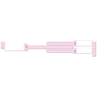 MEDICAL ID SOLUTIONS MOTHER-BABY WRISTBAND SETS - Wristband Set, 4-Part, Mother-Baby Set, Insert, Custom Printed, Pink, 100/bx | Quantity - 1x BX