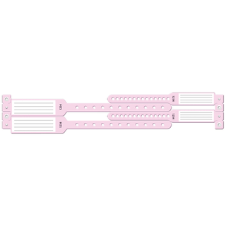 MEDICAL ID SOLUTIONS MOTHER-BABY WRISTBAND SETS - Wristband Set, 4-Part, Mother-Baby Set, Insert, Custom Printed, Pink, 100/bx | Quantity - 1x BX