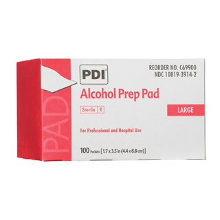 PDI ALCOHOL PREP PAD - Alcohol Prep Pad, Large, Sterile, 1.7 x 3.5, Applicator 2" x 3", 100/bx, 10 bx/cs (96 cs/plt)  | Quantity - 1x CS