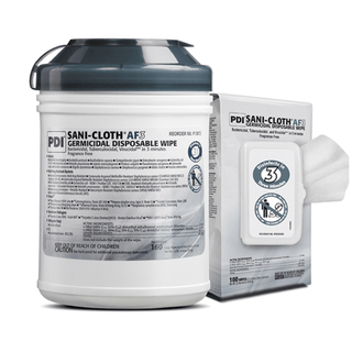 PDI SANI-CLOTH AF3 GERMICIDAL DISPOSABLE WIPE - AF3 Germicidal Disposable Wipe, Large, 5" x 8", 50/bx, 10 bx/cs (80 cs/plt)  | Quantity - 1x CS