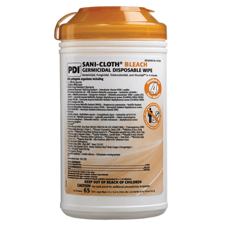 PDI SANI-CLOTH BLEACH GERMICIDAL DISPOSABLE WIPE - Bleach Germicidal Dispsoable Wipe, X-Large, 7" x 15", 65 wipes/can, 6 can/cs (60 cs/plt) (Minimum Expiry Lead is 90 days)  | Quantity - 1x CS