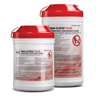PDI SANI-CLOTH PLUS GERMICIDAL DISPOSABLE CLOTH - Plus Germicidal Disposable Cloth, X-Large,7" x 15", 65/canister, 6 can/cs (40 cs/plt) (091256) (HAZMAT Fees Apply, cannot ship via Air or to AK, GU, HI, PR, VI) | Quantity - 1x CS