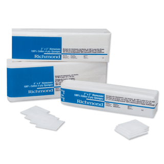RICHMOND COTTON NON-WOVEN SPONGES - Non-Woven Cotton Sponge, 3" x 3", 4-Ply, Non-Sterile, 200/slv, 20 slv/cs | Quantity - 1x CS