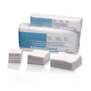 RICHMOND RAYON/POLY NON-WOVEN SPONGES - Non-Woven Rayon/ Poly Sponge, 2" x 2", 4-Ply, Non-Sterile, 200/slv, 25 slv/cs (48 cs/plt) | Quantity - 1x CS