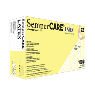 HARPS USA SEMPERCARE LATEX EXAM GLOVES - POWDER-FREE - Exam Glove, Latex, Powder-Free (PF), Textured, X-Large, 100/bx, 10 bx/cs (84 cs/plt) | Quantity - 1x CS