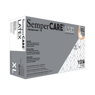 HARPS USA SEMPERCARE LATEX EXAM GLOVES - POWDER-FREE - Exam Glove, Latex, Powder-Free (PF), Textured, X-Large, 100/bx, 10 bx/cs (84 cs/plt) | Quantity - 1x CS