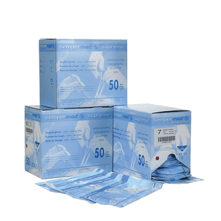HARPS USA SUPREME LATEX POWDER FREE GLOVE - Surgical Glove, Sterile, Powder Free (PF), Size 8, Latex, Beaded Cuff, Micro-Rough Surface, Hand Specific, 50 pr/bx, 6 bx/cs | Quantity - 1x CS
