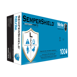 HARPS USA SEMPERSHIELD NITRILE EXAM GLOVE - Glove, Exam, Nitrile, Small, Blue, 100/bx, 10 bx/cs | Quantity - 1x CS