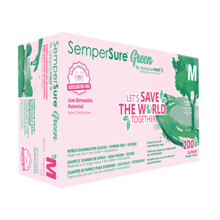HARPS USA SEMPERMED GREEN X-FREE EXAM GLOVE - Exam Glove, Nitrile, Green, Textured, Medium, Powder Free (PF), 200/bx, 10 bx/cs (50 cs/plt) | Quantity - 1x CS