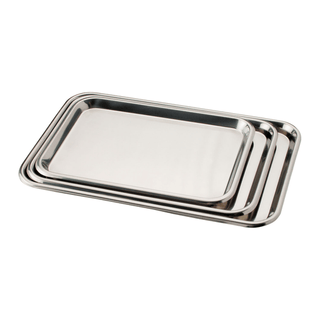 DUKAL TECH-MED INSTRUMENT TRAYS - Flat Instrument Tray, 15 1/8" x 10" x 5/8", Stainless Steel | Quantity - 1x EA